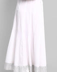 Light Gray White Fish Cut Silver Border Skirt
