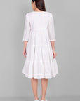 Gray White Mul Cotton Graduated Short Dress