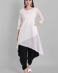 Gray White Naira Kurta Pants Set