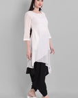 Gray White Naira Kurta Pants Set