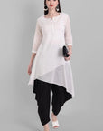 Gray White Naira Kurta Pants Set