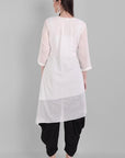 Gray White Naira Kurta Pants Set