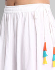 Lavender White Narrow Holi Border Skirt