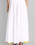 Light Gray White Narrow Holi Border Skirt