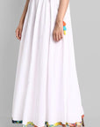 Light Gray White Narrow Holi Border Skirt
