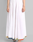 Light Gray White Narrow Holi Border Skirt