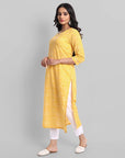 Gray Yellow Samara Leheriya Kurta