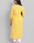 Light Gray Yellow Samara Leheriya Kurta
