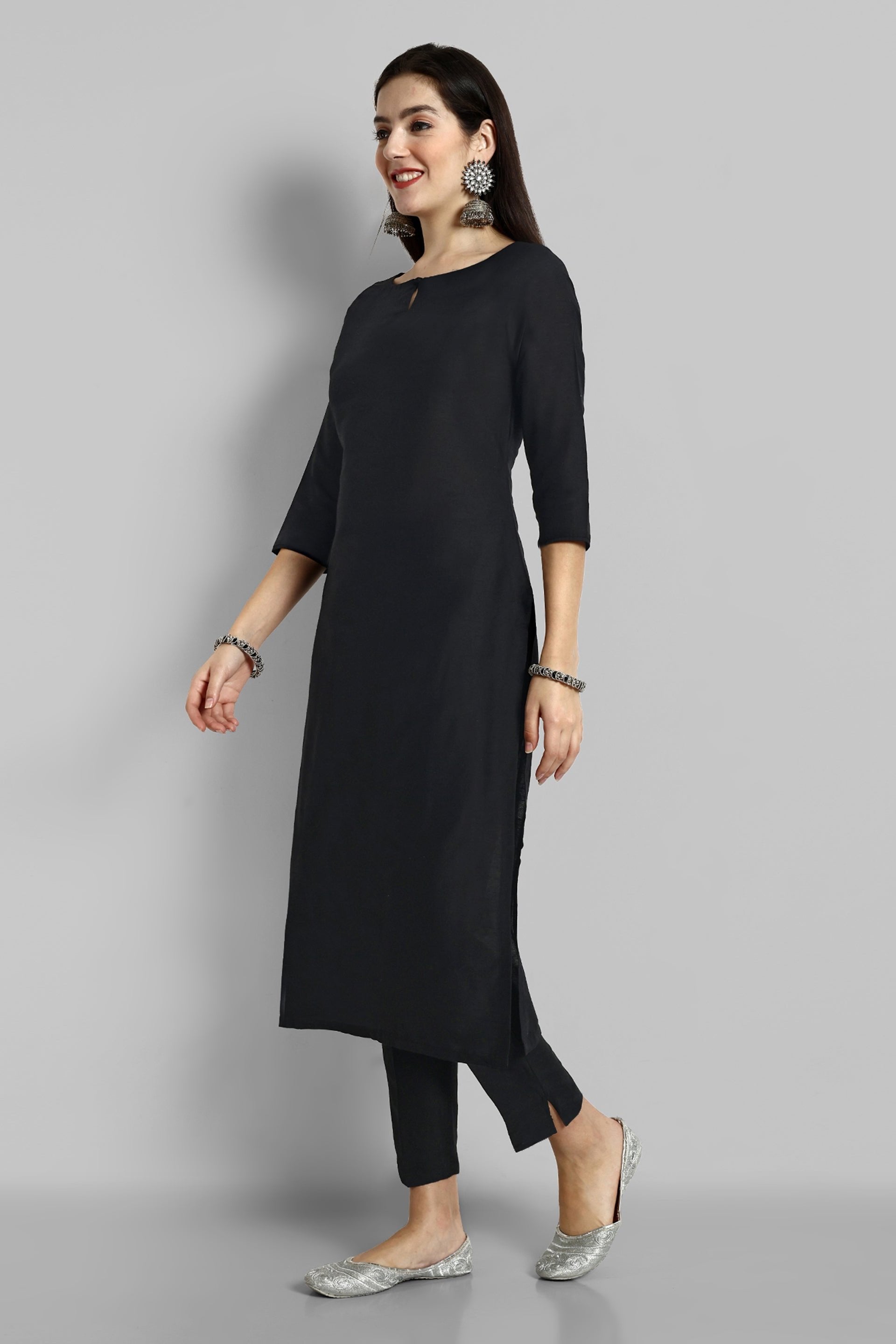 Suit boat neck easier black kurti design