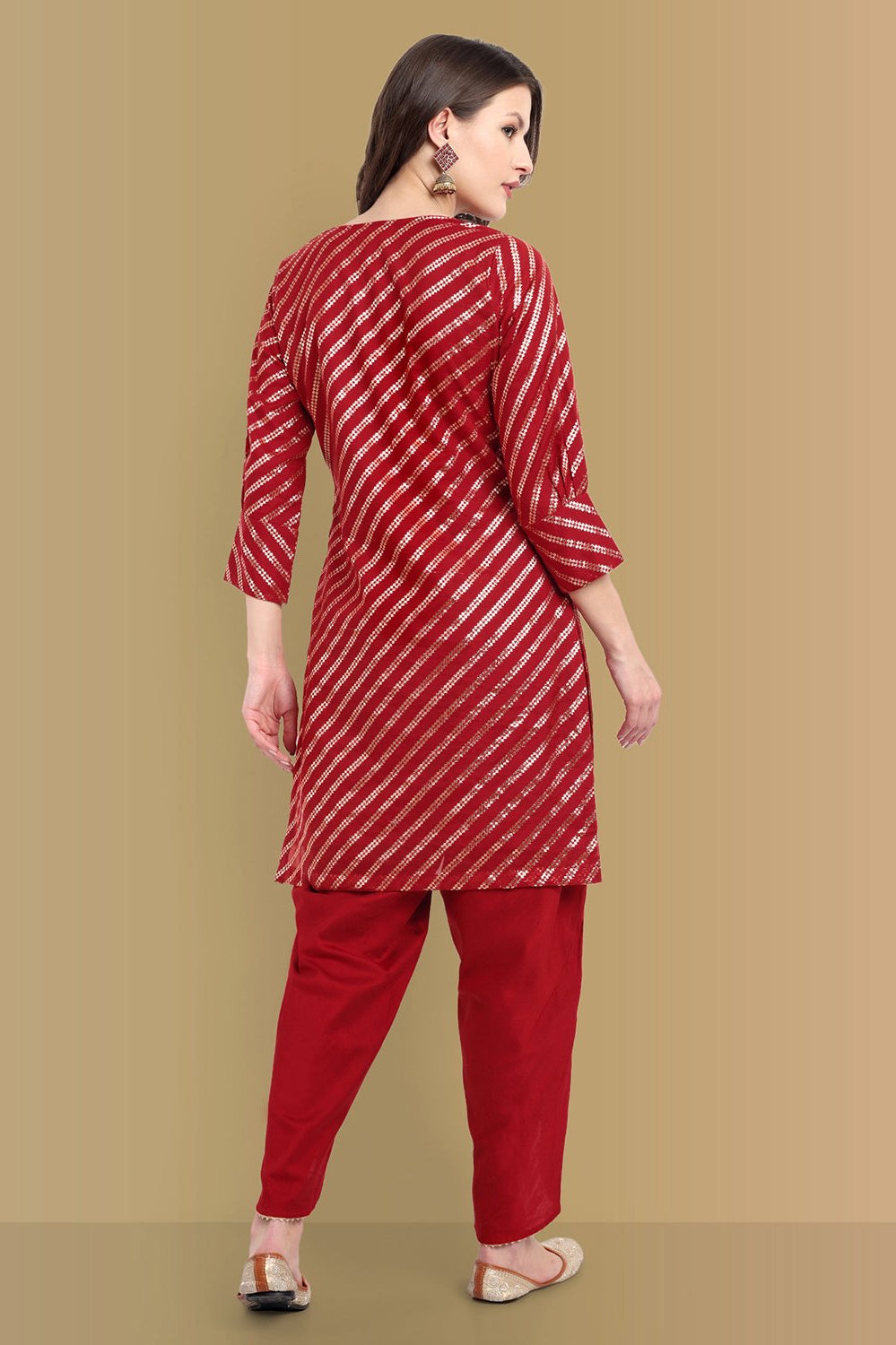 Handcrafted Aamna Short Cotton Banarasi &amp; Cotton Silk Tulip pant