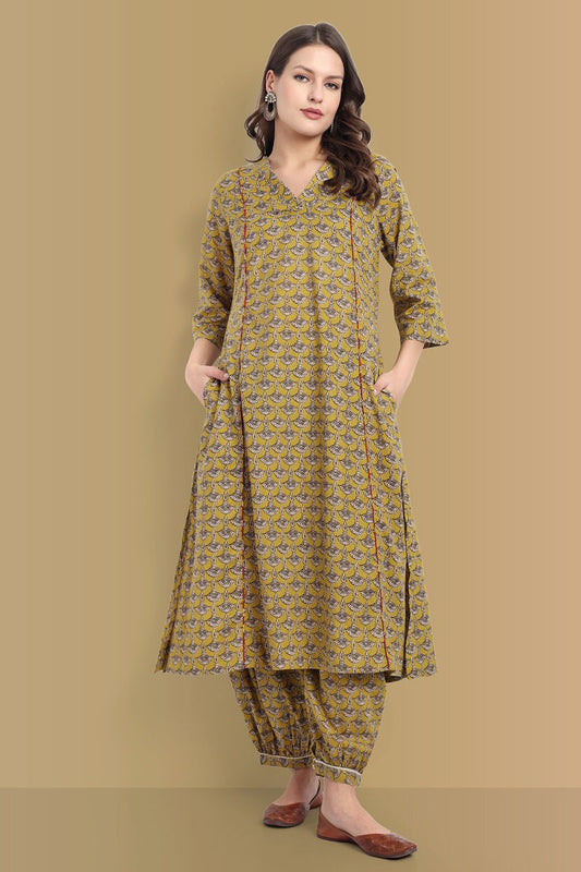 Maira A line Kurta Ajrak Print