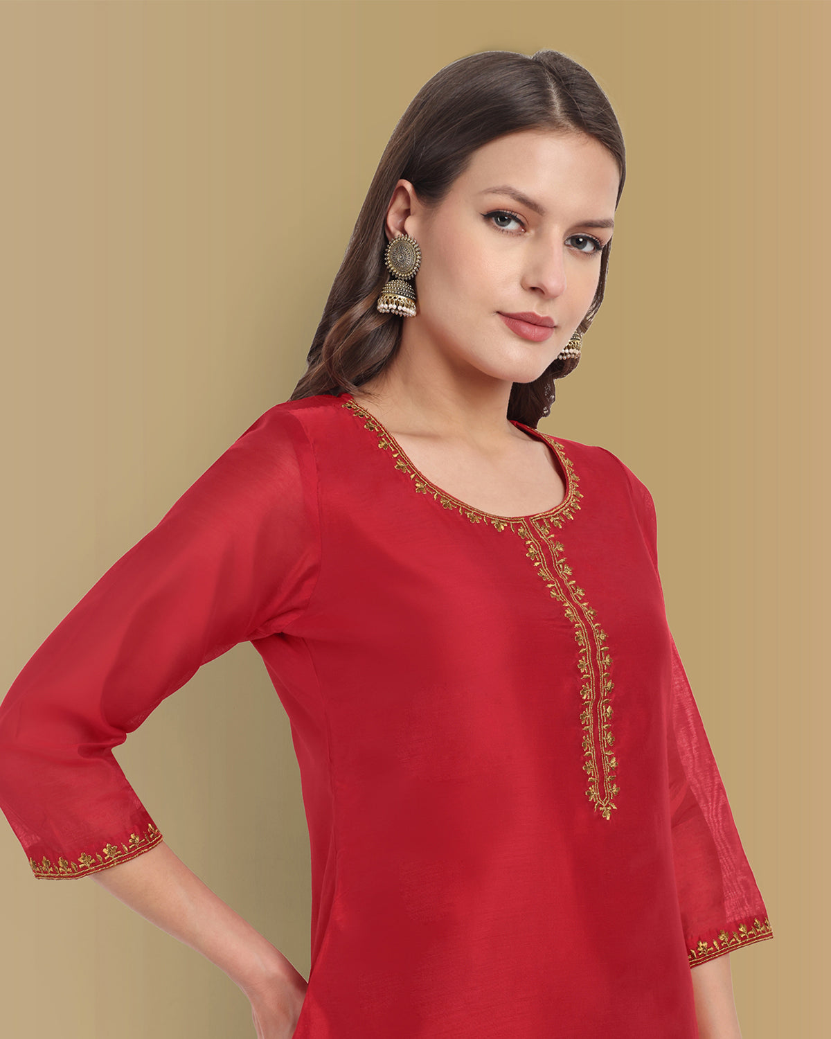 Chanderi Long Kurtis Online for Women