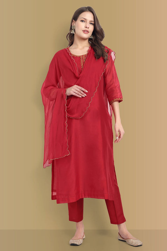 Chanderi Kurta with Dupatta Set