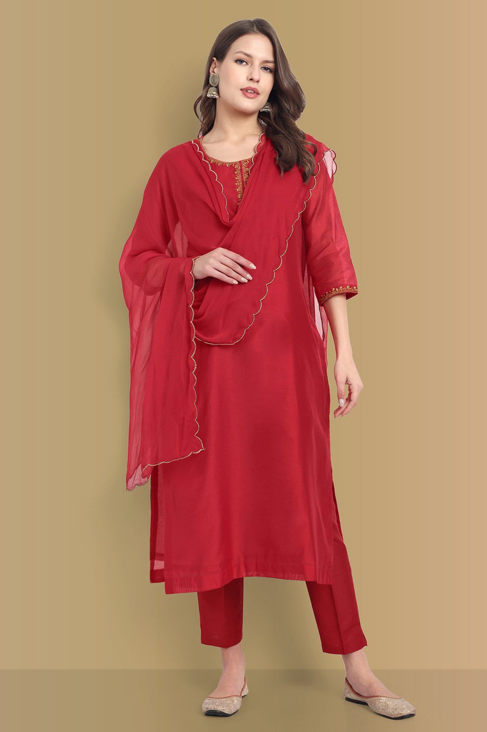 Chanderi Kurta with Dupatta Set