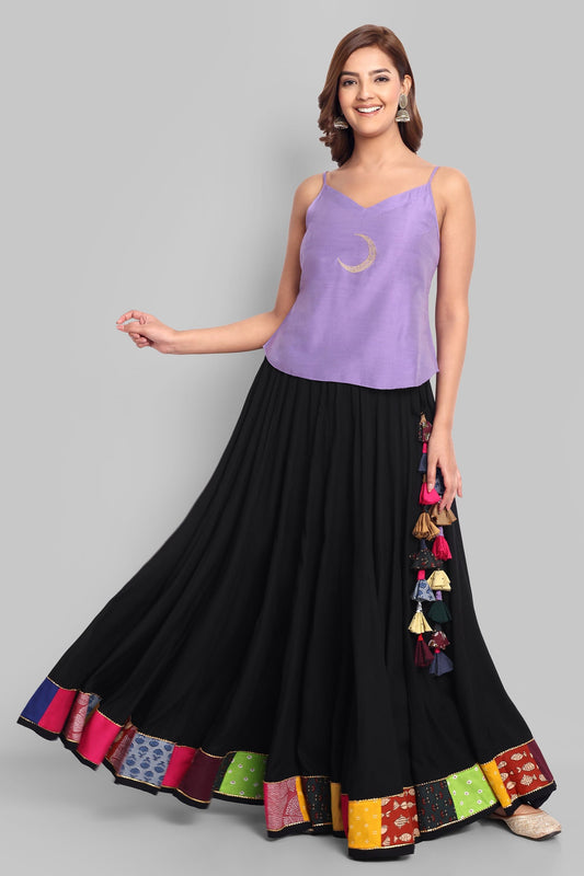 Mouve Cotton Silk Embroidery Top
