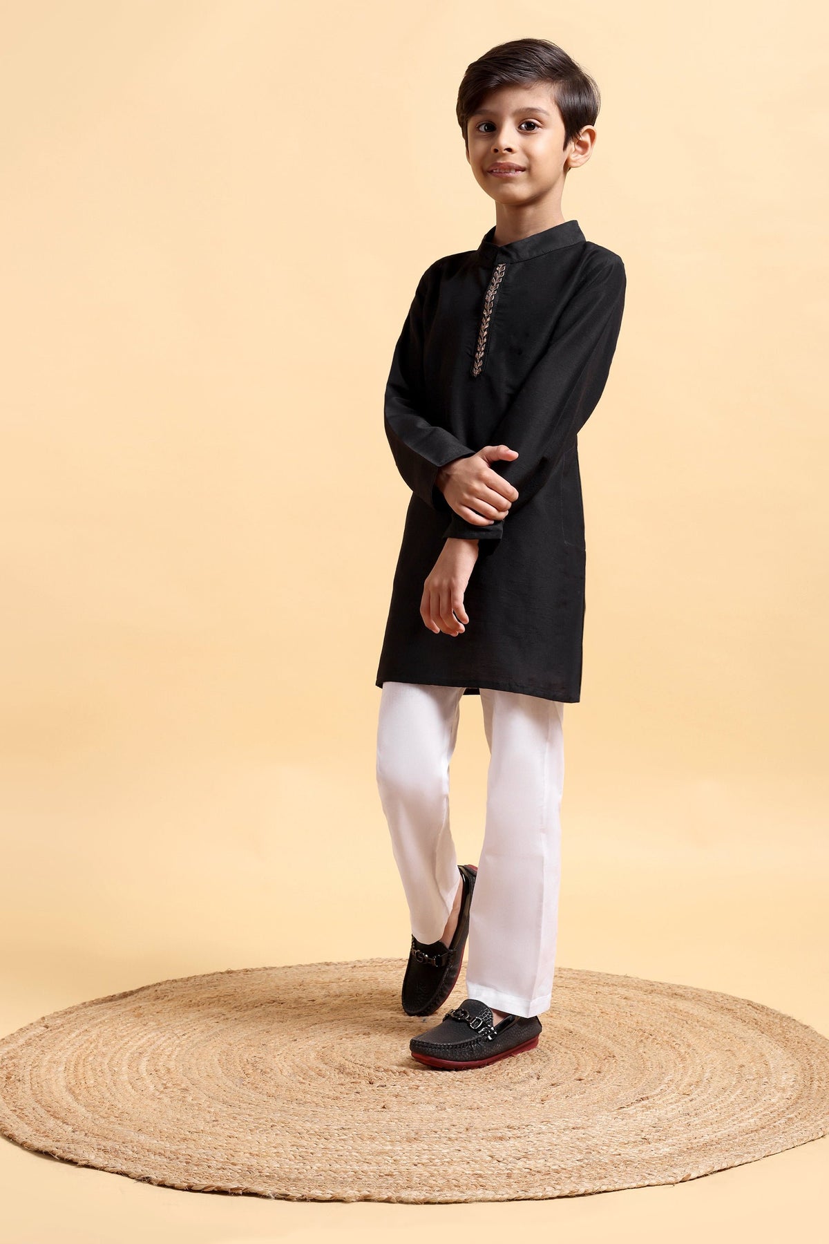 Boys Cotton Silk Embriodery Kurta & Pajama