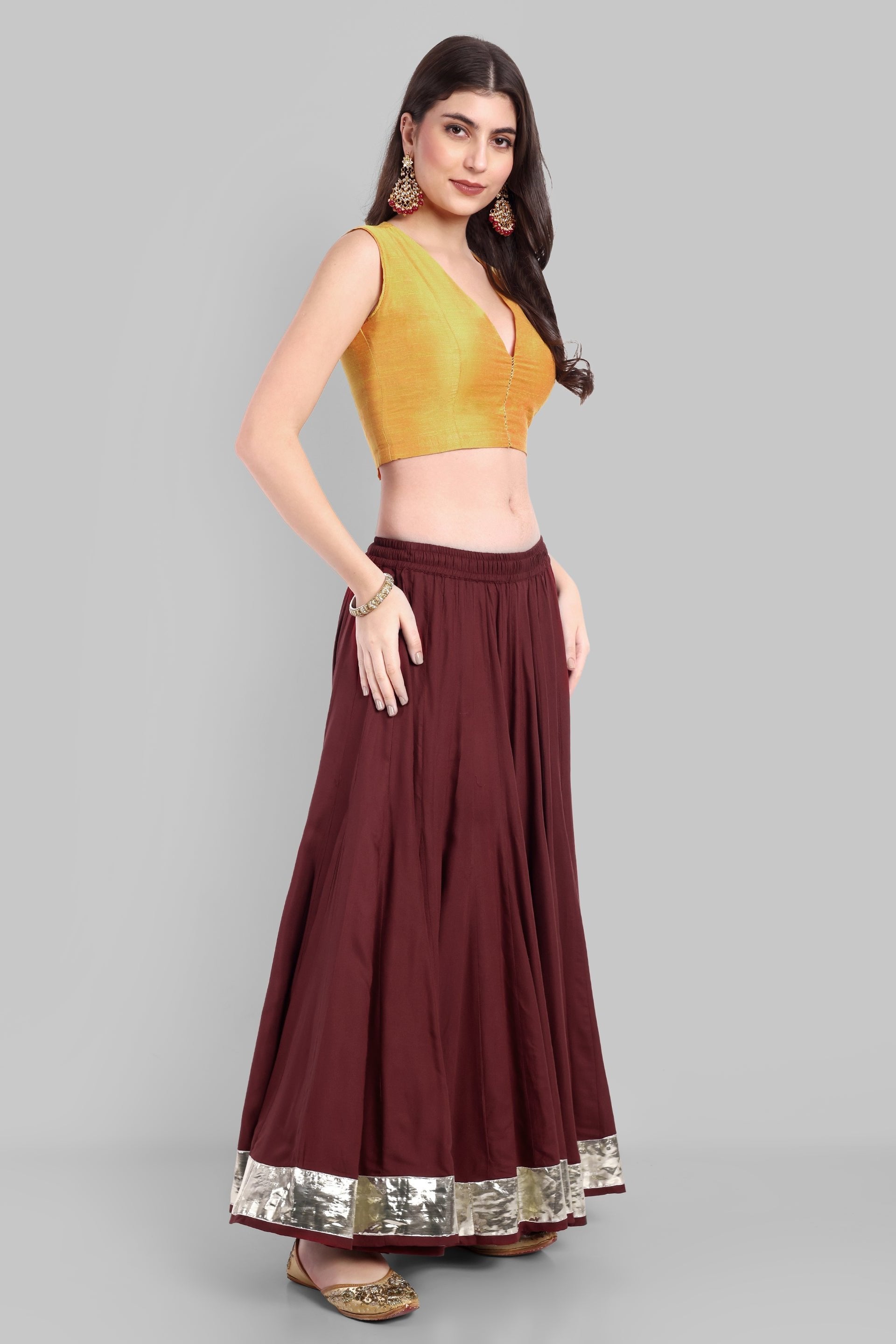 Mustard Cotton Silk Padded Blouse