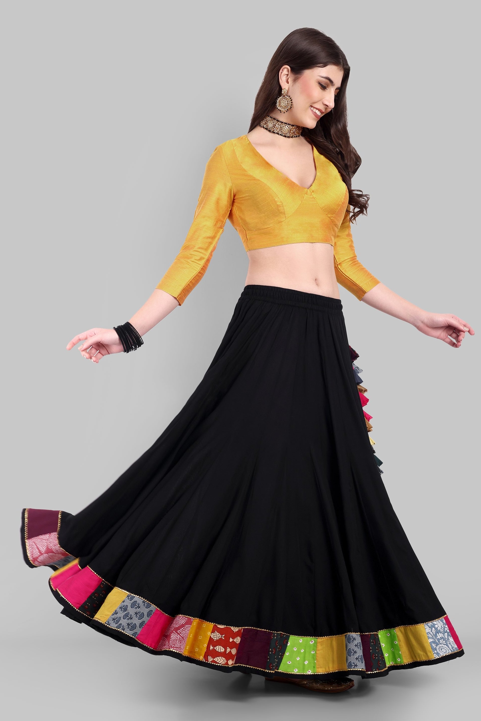 Yellow Satin Blouses For Women