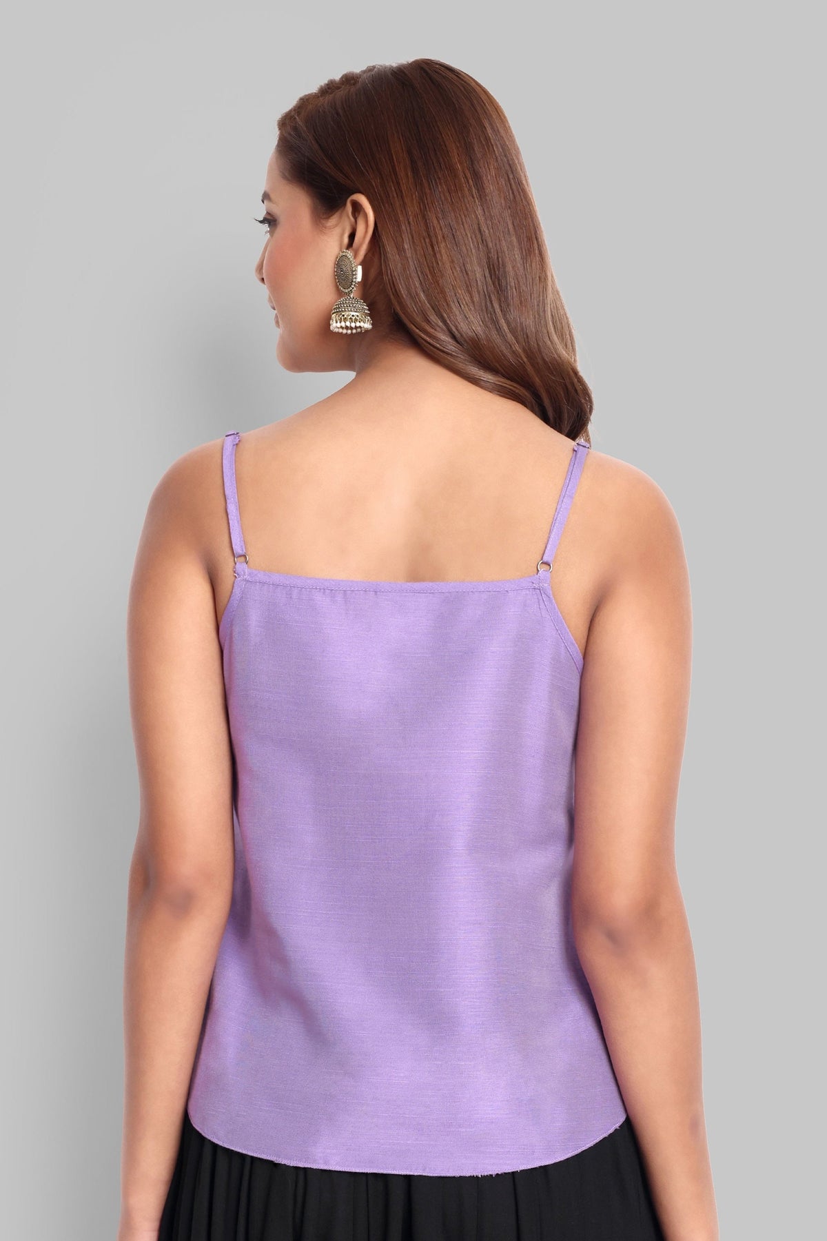 Mouve Cotton Silk Embroidery Top