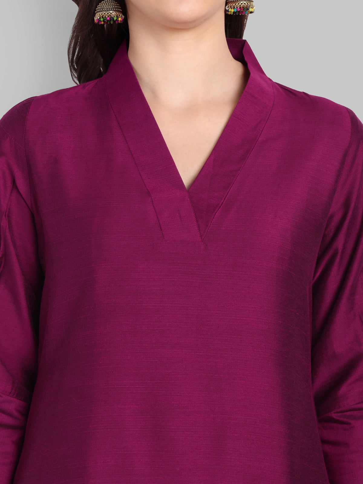 Suhana Purple V-neck Kurta & Pant - Set of 2