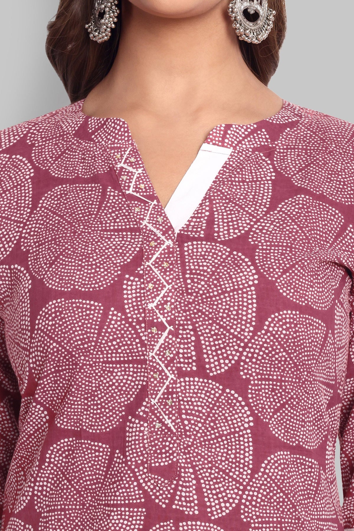 Round Collar Neck Straight Kurta with Pant - Set of 2