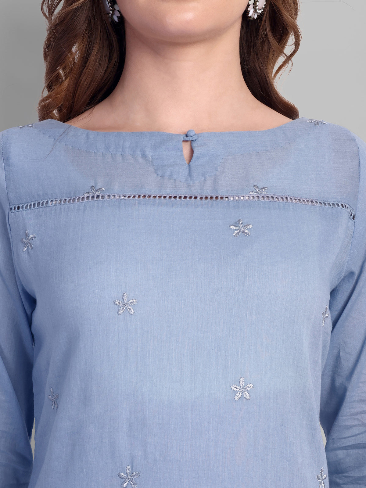 Blue Chikankari Kurta Online
