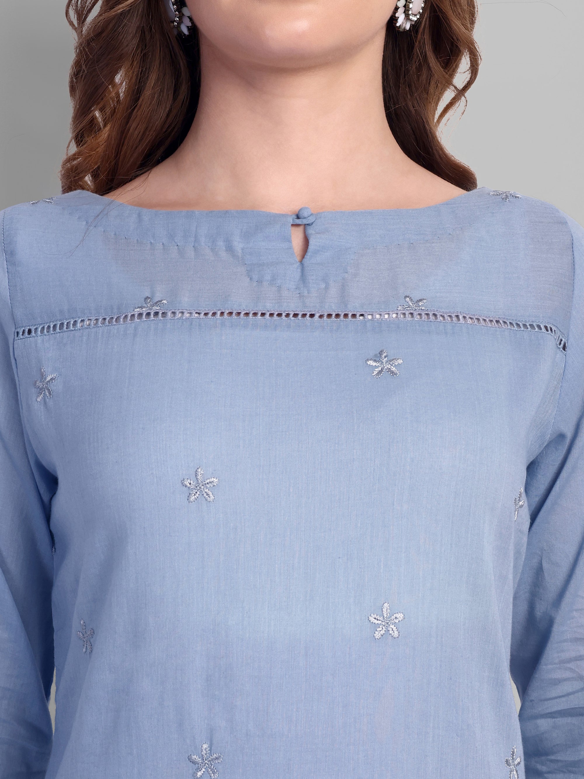 Blue Chikankari Kurta Online