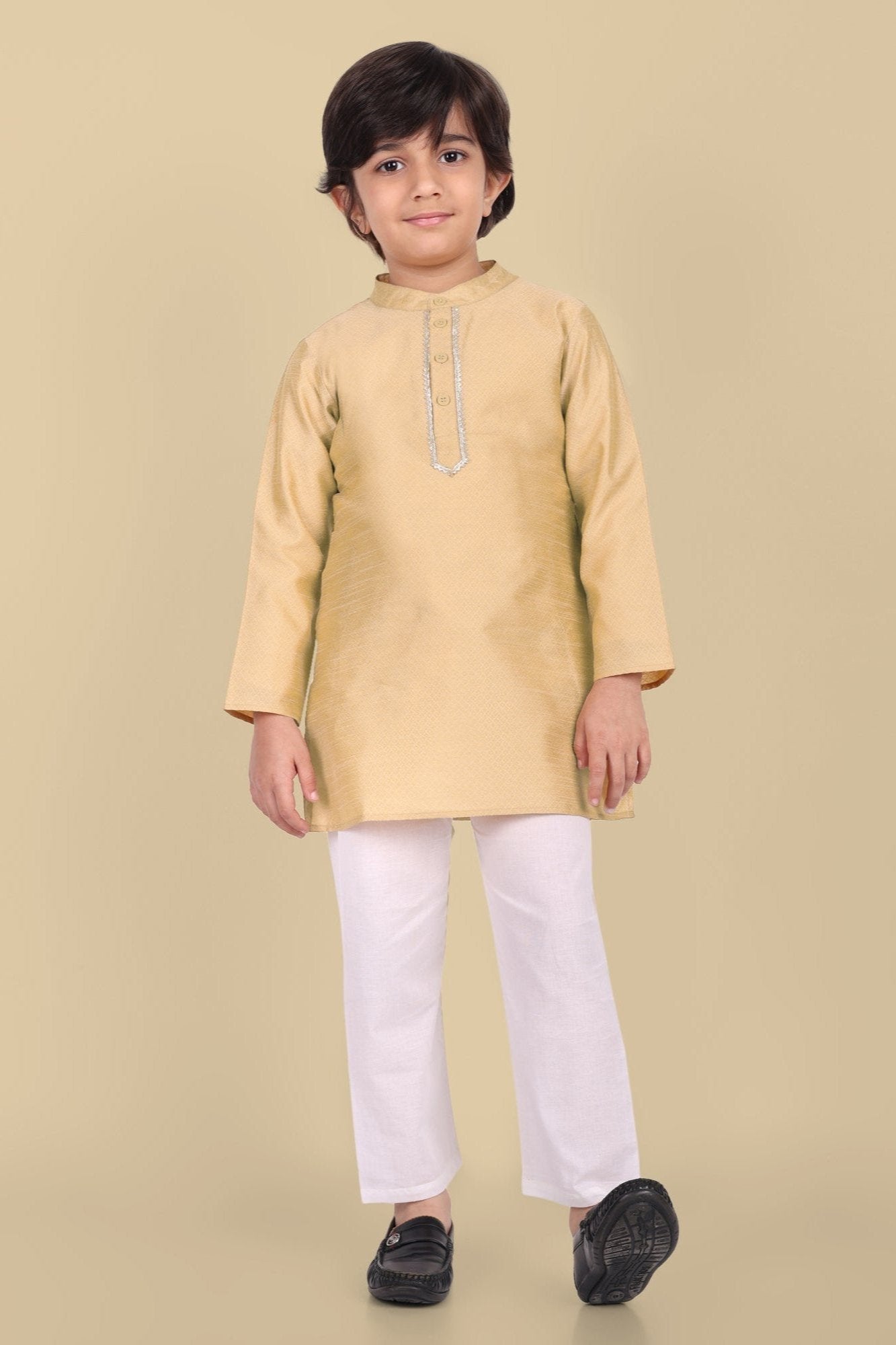 Boys Golden Kurta and Pajama