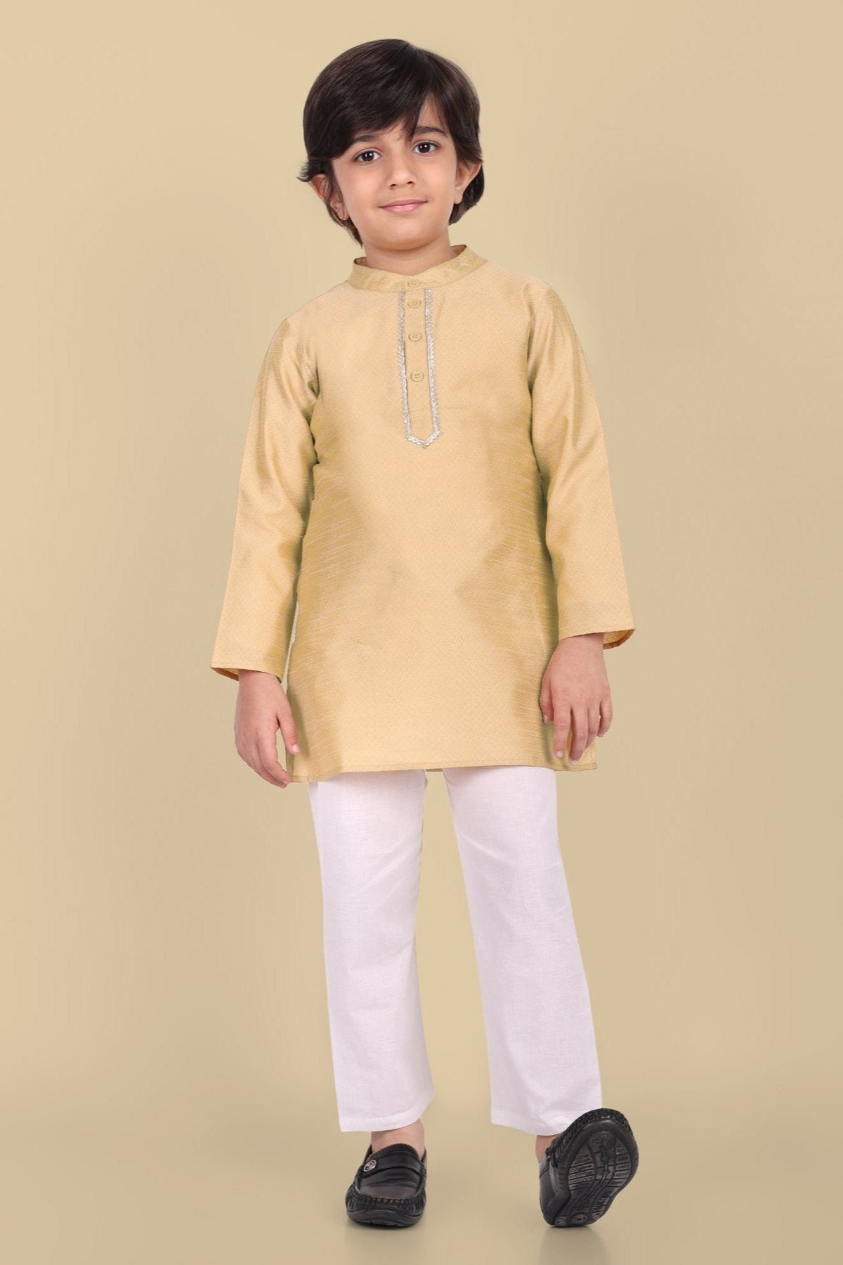 Boys Golden Kurta and Pajama