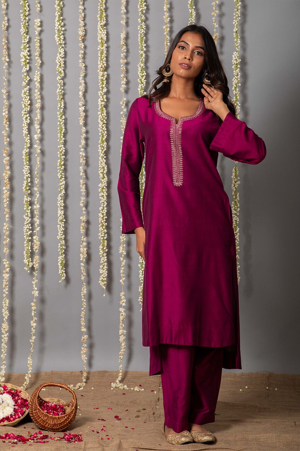 Women Purple Kurta Set