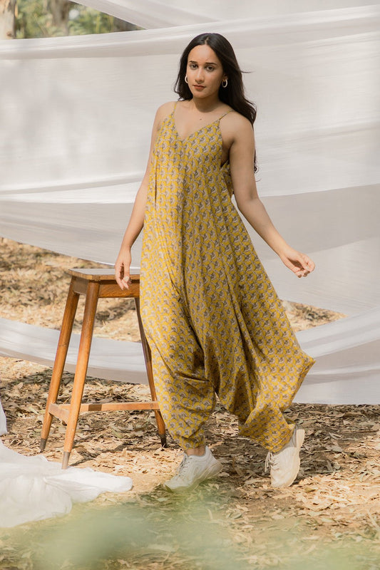 Handblock Ajrak Cotton Jumpsuit