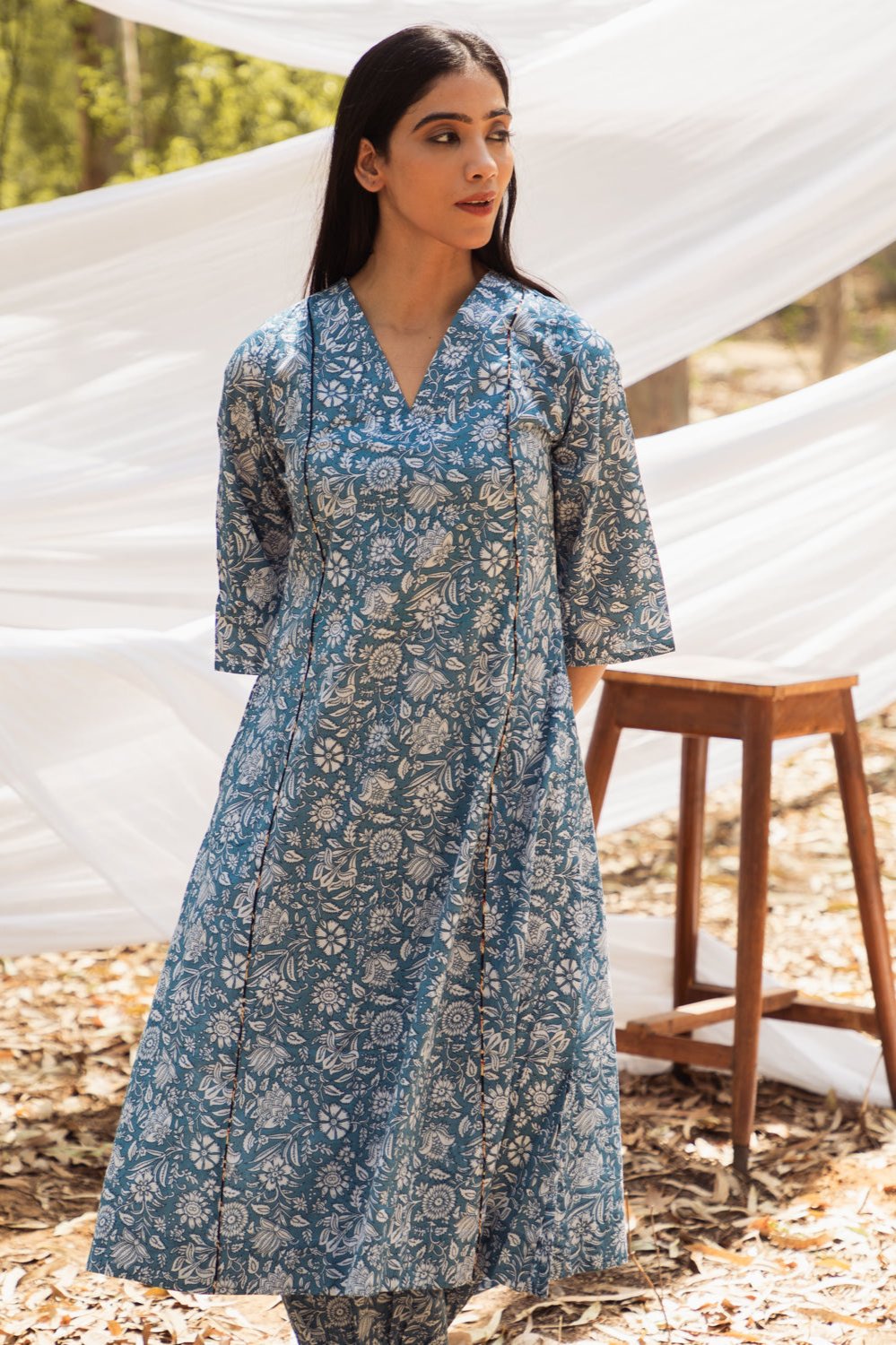 Maira V Neck A Line Kurta with Harem Pant