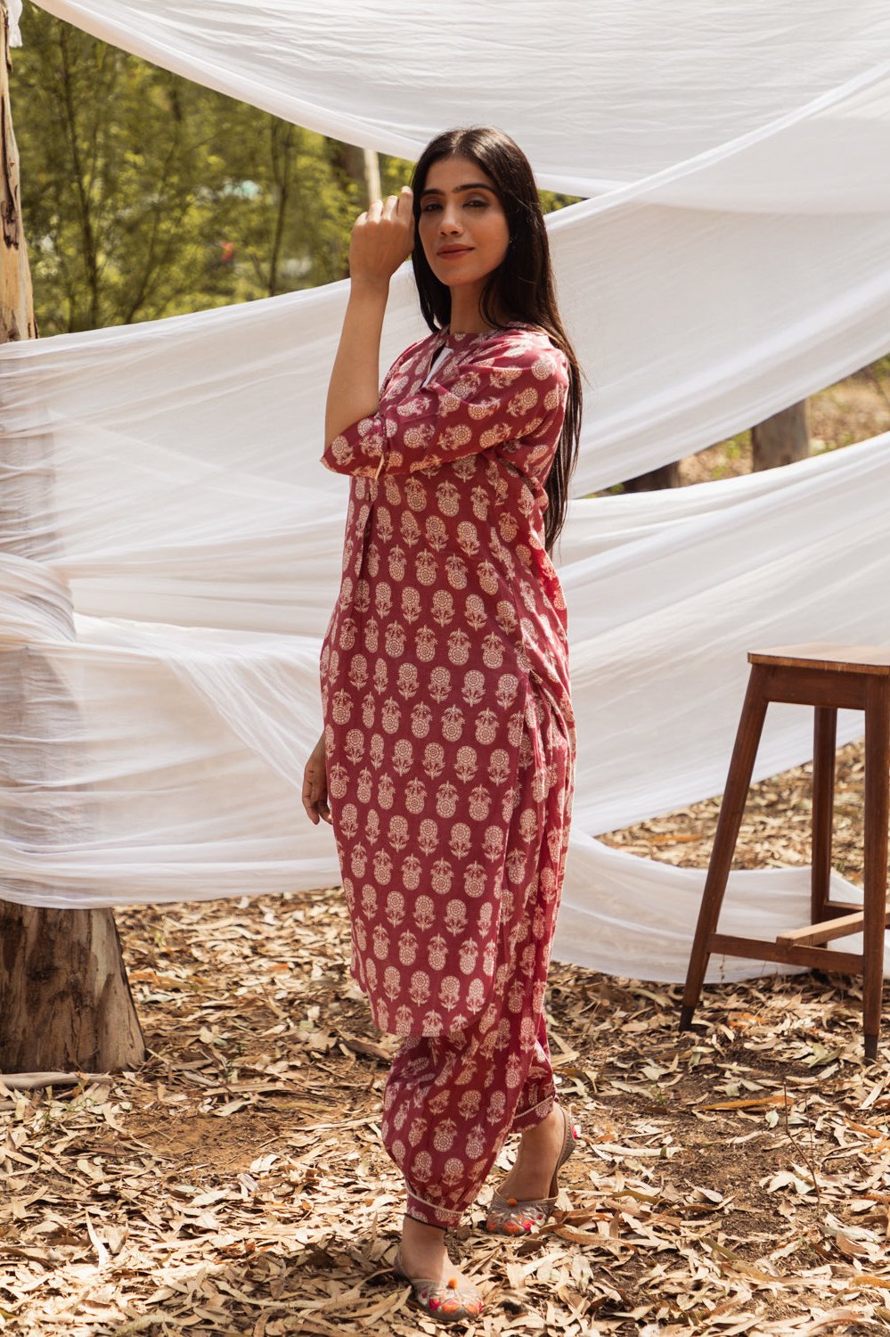 Samiya Asymmetric Elegance: Kurta with Harem Pant - Set of 2