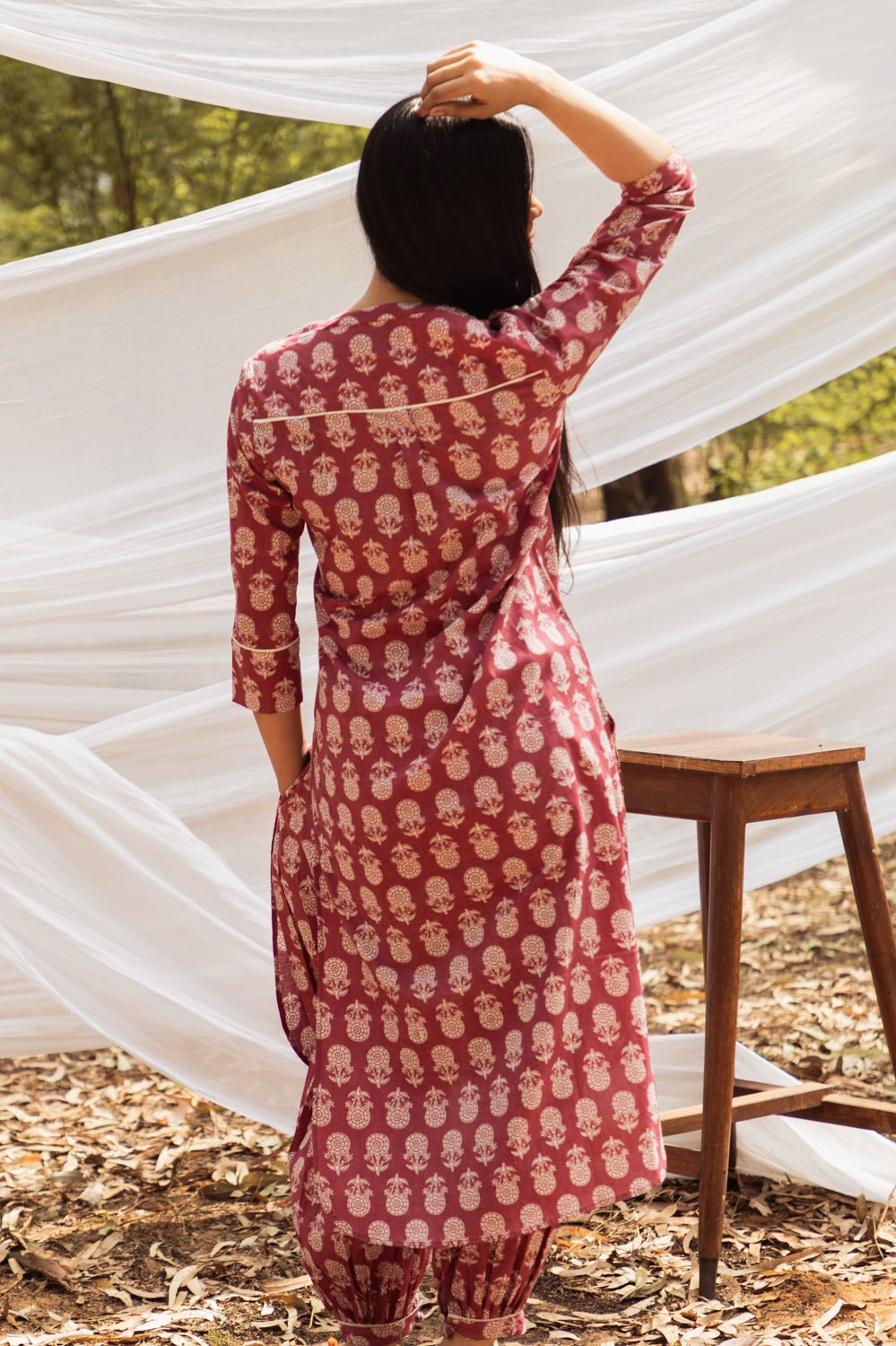 Samiya Asymmetric Elegance: Kurta with Harem Pant - Set of 2