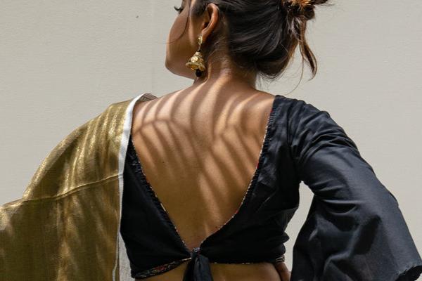 saree blouse handloom sarees knotted black