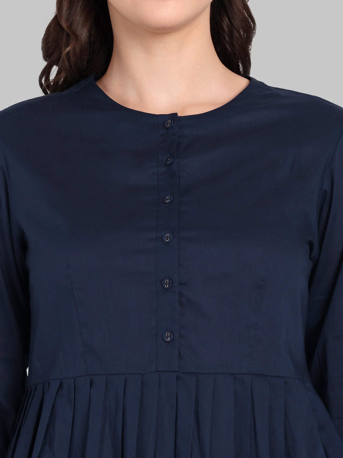 Navy blue Peplum pleated top