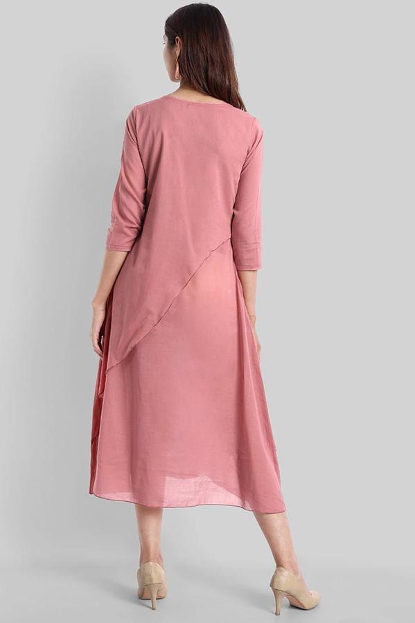 Pink Mul Cotton Haseena Dress - Mera Rang