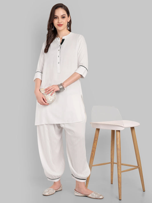 Samiya White kurta with harem pant Set of 2