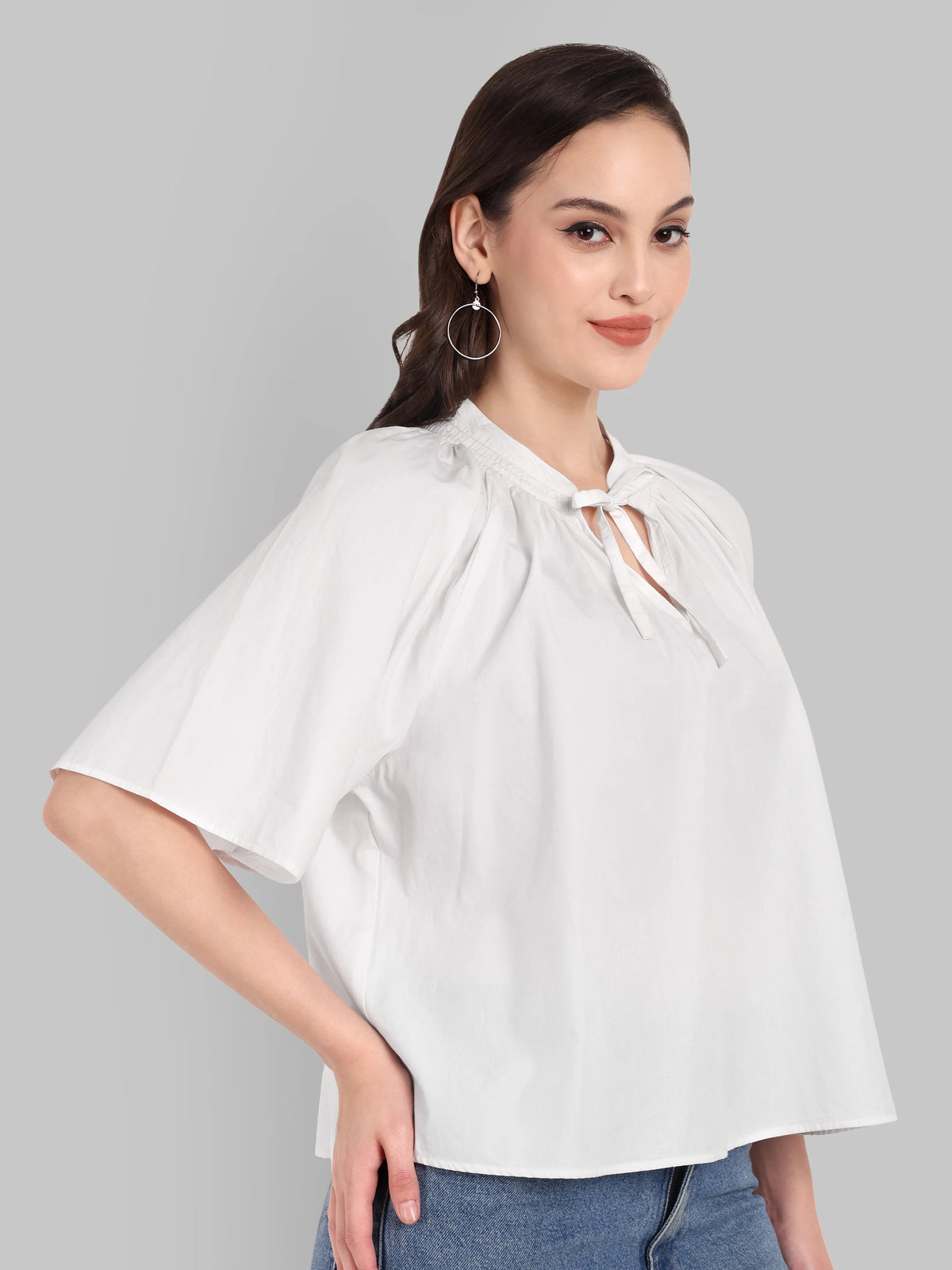 Nida smocking white Relaxed Fit Top
