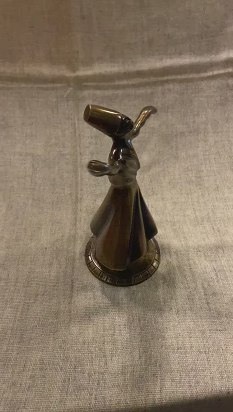 twirling sufi dancing dervish brass statue