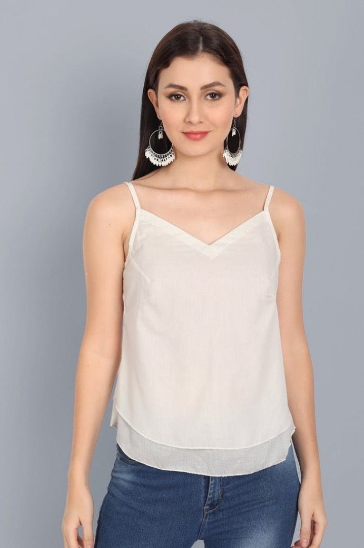 White Spaghetti Strap Organic Top