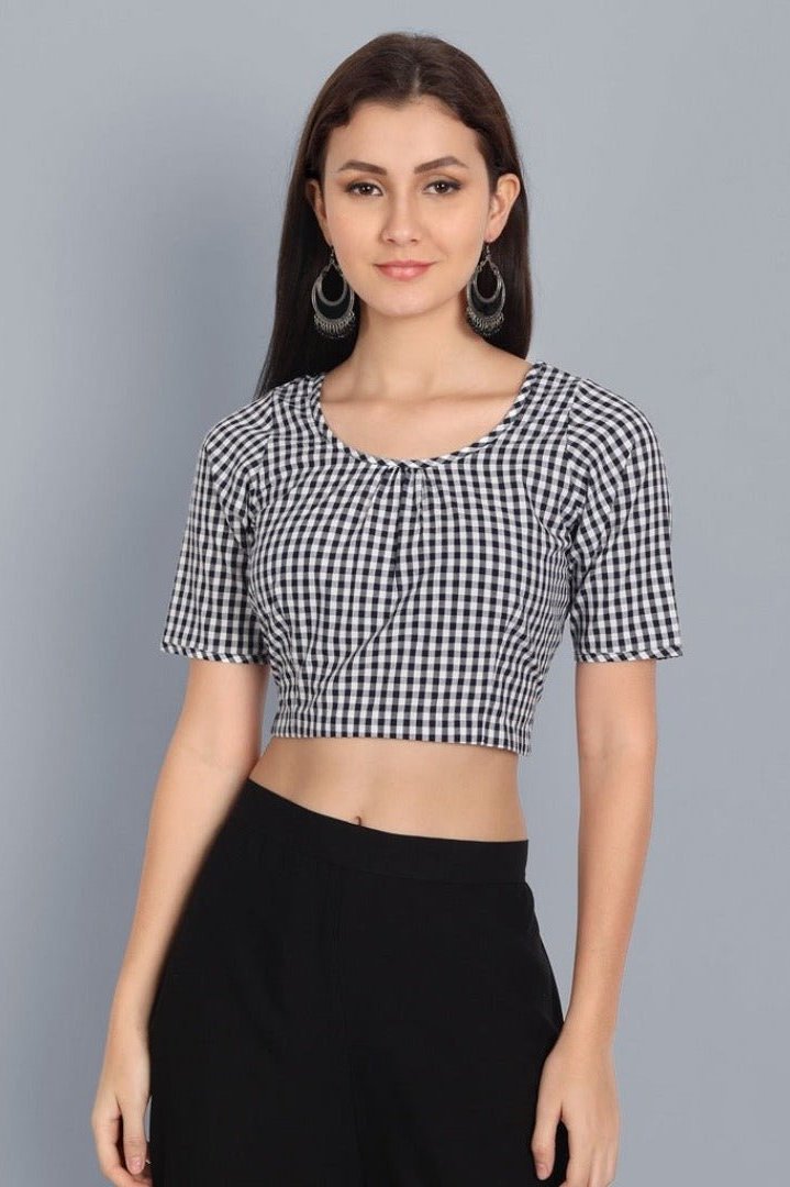 Black Gingham Blouse