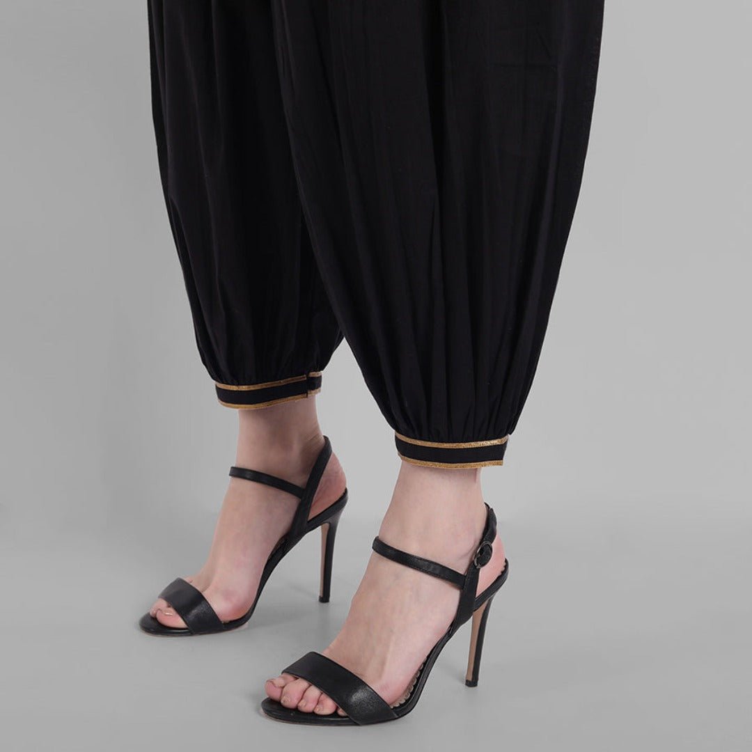 Black cotton harem pants women