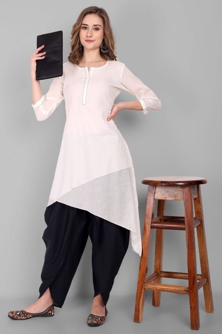Black Cotton Tulip Pant For Girls