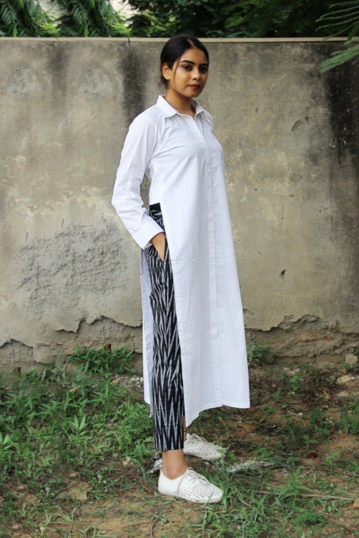 Black Travelling Ikkat Pants