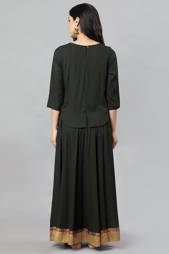 Green Rayon Skirt
