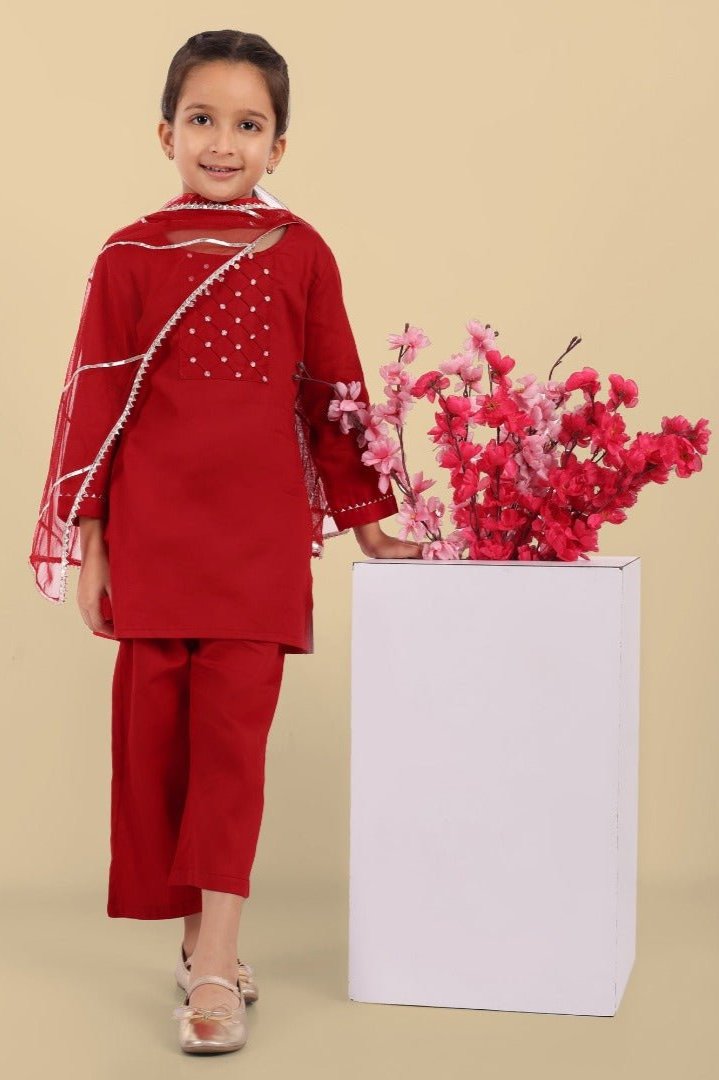 Deep Red Kurta & Pant Set