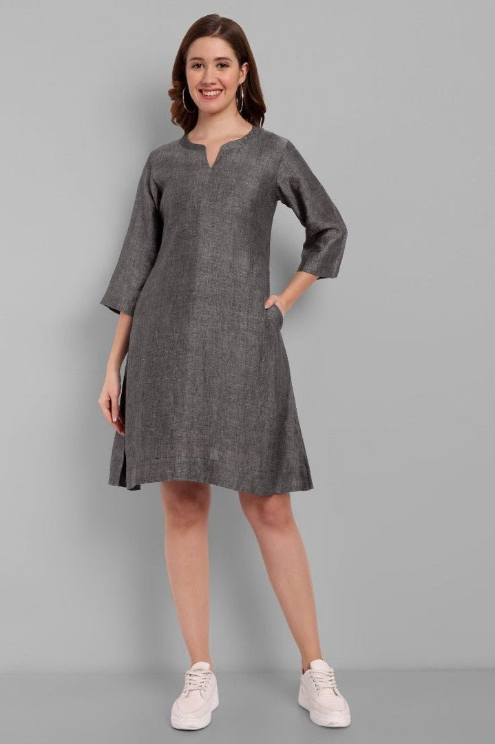 Gray Linen Dresses for Women