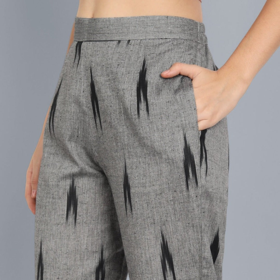 Light Slate Gray Ikkat Co-Ord set