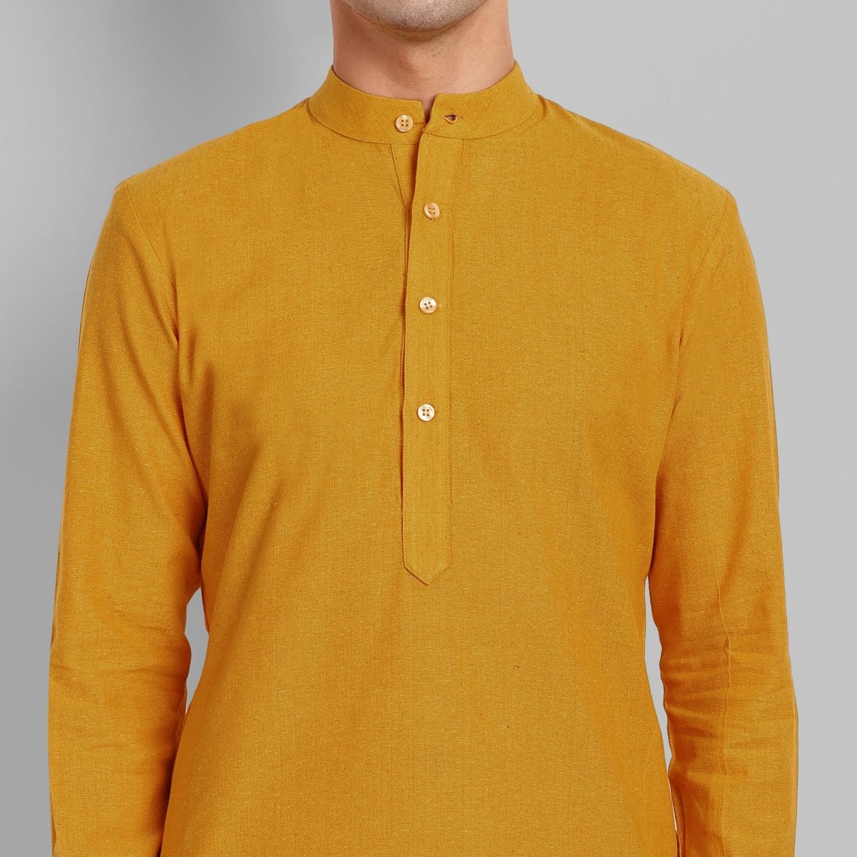 MEN'S MUSTARD KURTA PANT SET